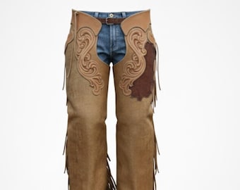Handmade Suede Leather Chaps – Custom Western Chaps for Rodeo & Riding