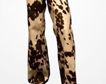 Handmade Cowhide Chaps, Brown Western Pants for Women, Festival Rodeo Chaps