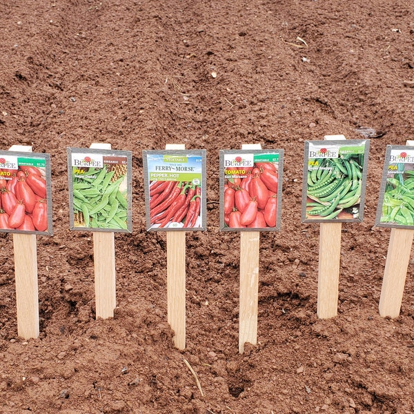 Handmade Garden Row Markers with Stake - Singles