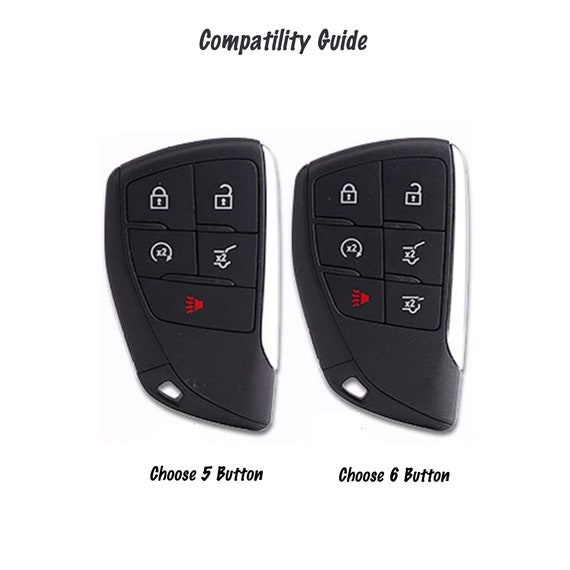 Key Fob Cover Compatible with Chevy Chevrolet Suburban Tahoe GMC Terrain  Yukon Yukon XL Smart 6 Buttons TPU Remote Keyless Key Fob Case Protection