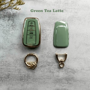Key Fob Cover Case for Toyota Highlander Rav4 Camry Corolla Remote Green Tea Latte