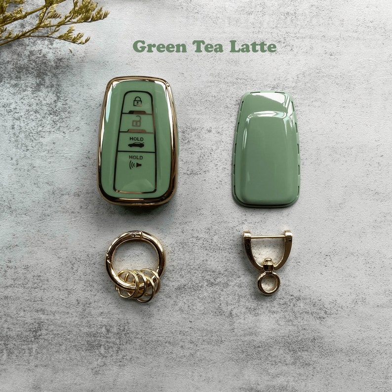 Key Fob Cover Case for Toyota Highlander Rav4 Camry Corolla Remote Green Tea Latte