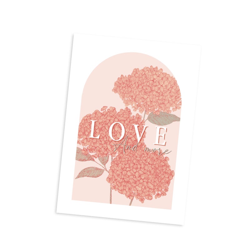 Postcard Love and more Format 14.8cm x 10.5cm A6 ivory envelope thick paper image 3