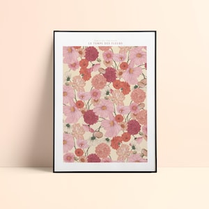 Afiche "Tiempo de Flores" - Ilustración dibujada en tableta gráfica - Impreso en papel grueso con textura - Pablo es una niña