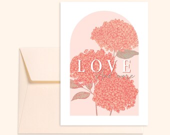 Postcard "Love and more" - Format 14.8cm x 10.5cm - A6 - ivory envelope - thick paper