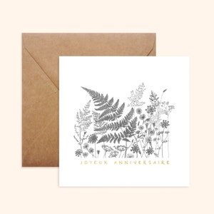Kraft Card and Envelope - Happy Birthday - Hand Drawn Illustration - Print on Textured Heavyweight Paper - Pablo is a Girl