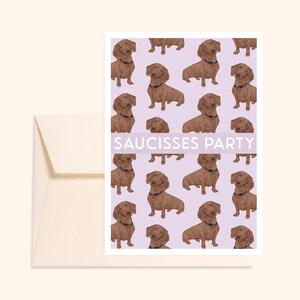 Card + envelope "Sausage Party" Hand-drawn illustration - Printed on thick textured paper - Pablo is a girl