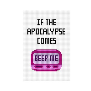 Buffy easy cross stitch pattern Vampire Slayer apocalypse beep me Spike Angel goth 90s download witch Willow beeper Giles beginner