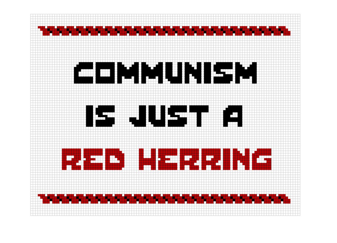 Communism is Just a Red Herring Cross Stitch Pattern PDF Download Clue ...