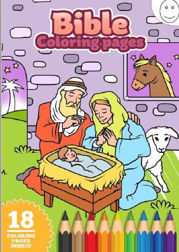 Bible Coloring Pages for Kids Printable Coloring Book for | Etsy