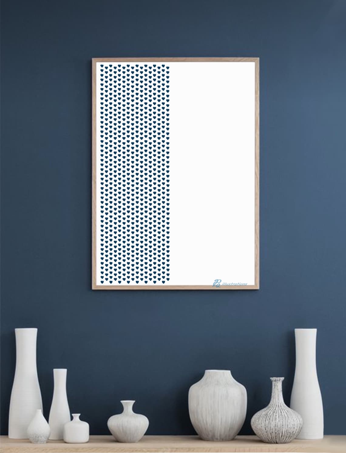 Hearts Modern Minimalist Wall Art Etsy