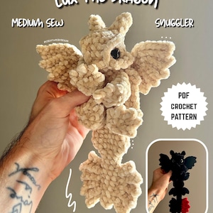 Lux the Dragon Snuggler Medium Sew Crochet Amigurumi Pattern