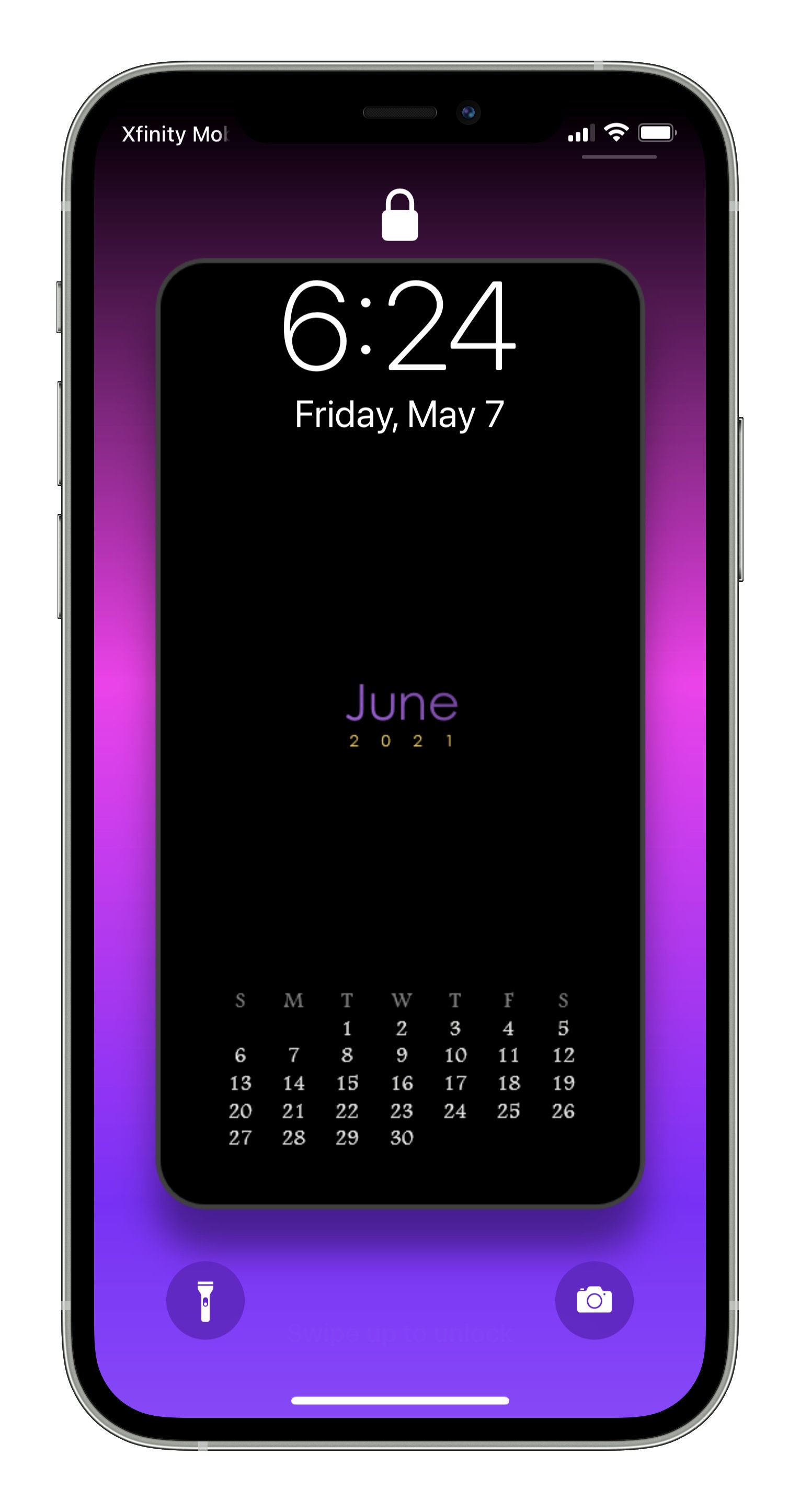 IPhone iOS 14 Ästhetischer 3D Effekt 2021 Kalender 4 Monate Mai-Aug 