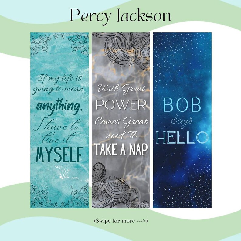 Percy Jackson Bookmarks - Etsy