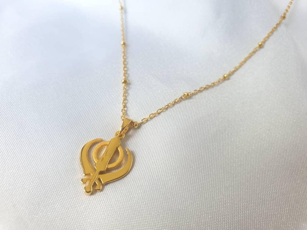 Khanda 18k Gold Plated Pendant/ Khanda Pendant/ Khanda - Etsy