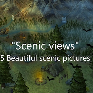 RPG top down battle map pack &quot;Scenic views&quot; can be used for DnD and other tabletop RPGs
