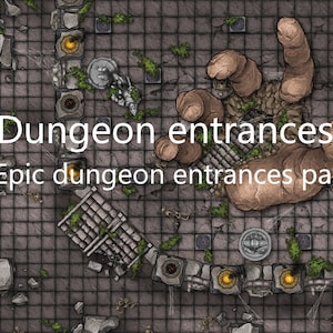 RPG Top down Battle pack de cartes « Entrées donjon epic » peut être utilisé pour DnD et d’autres RPG tabletop