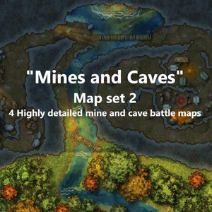 RPG Top Down Battle Map Pack "Minen und Höhlen Set 2" kann für DnD und andere Tabletop RPGs verwendet werden