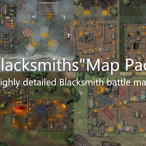RPG Top down Battle pack de cartes « Magasins Forgerons » peut être utilisé pour DnD et d’autres RPG table