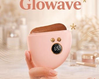 Glowave | Portable Electric Facial Gua Sha with Heat, Vibration, and Bianshi Stone