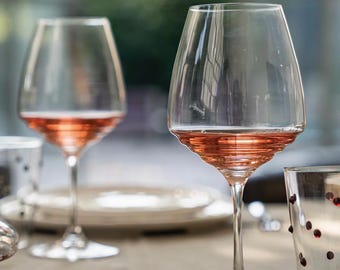Zafferano Esperienze Large Hand-Blown Crystal Wine Glasses, Set of 2, Venice Goblets