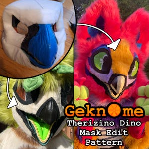 Griffin - Modèle d&#39;édition en mousse pour masque Therizino Dino (téléchargement PDF) + tutoriel