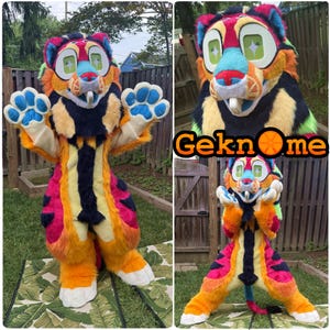 OPEN - Vapowave Sunset Lion Fursuit Fullsuit Premade (Check Description)