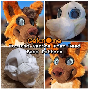 Fursuit Canine Head Base Pattern (PDF Download) + Tutorial