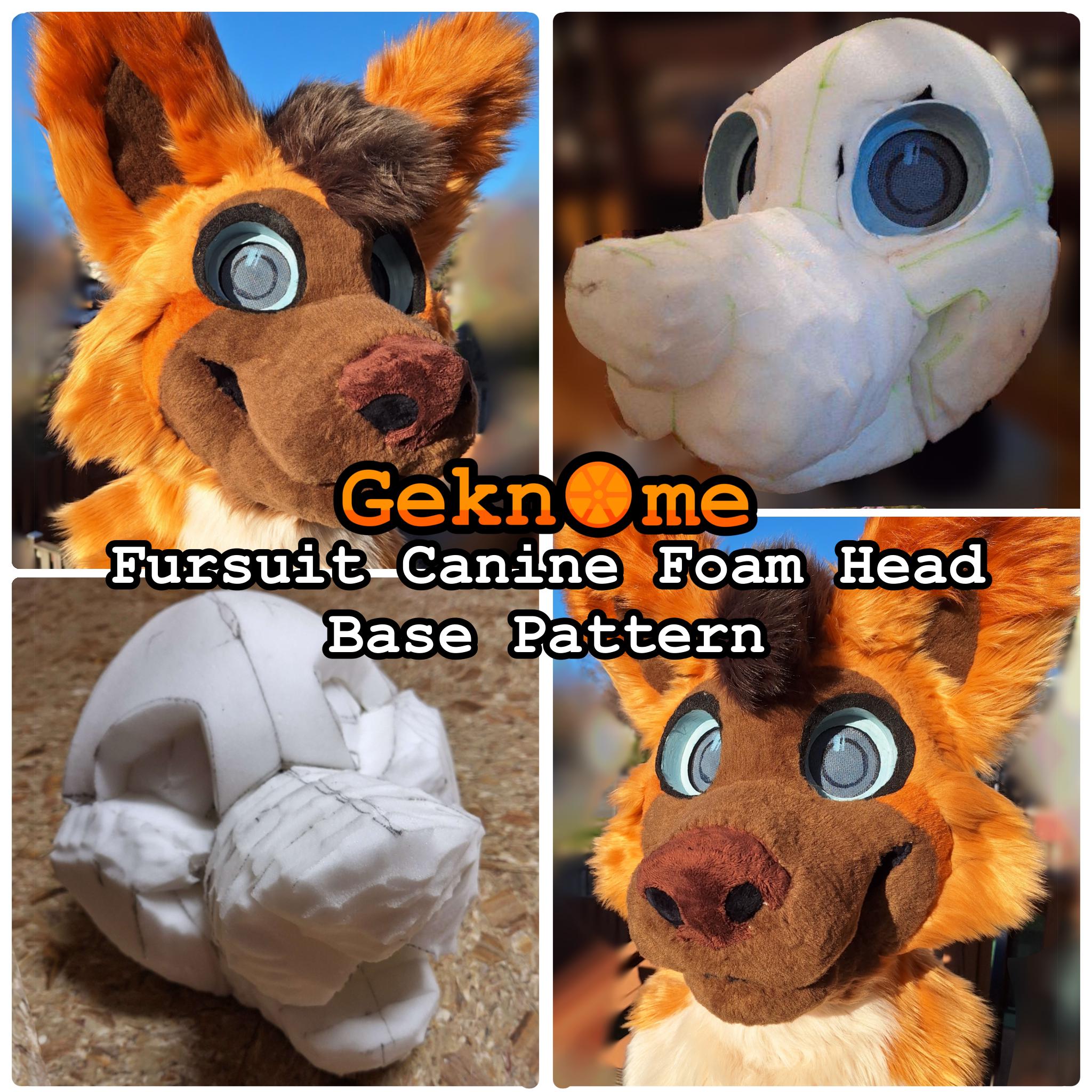 Fursuit Canine Head Base Pattern (PDF Download) + Tutorial - Etsy