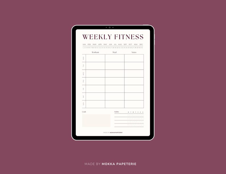 Fitness Planner - Sports Tracker - Printable and Fillable PDF, A4/a5 ...