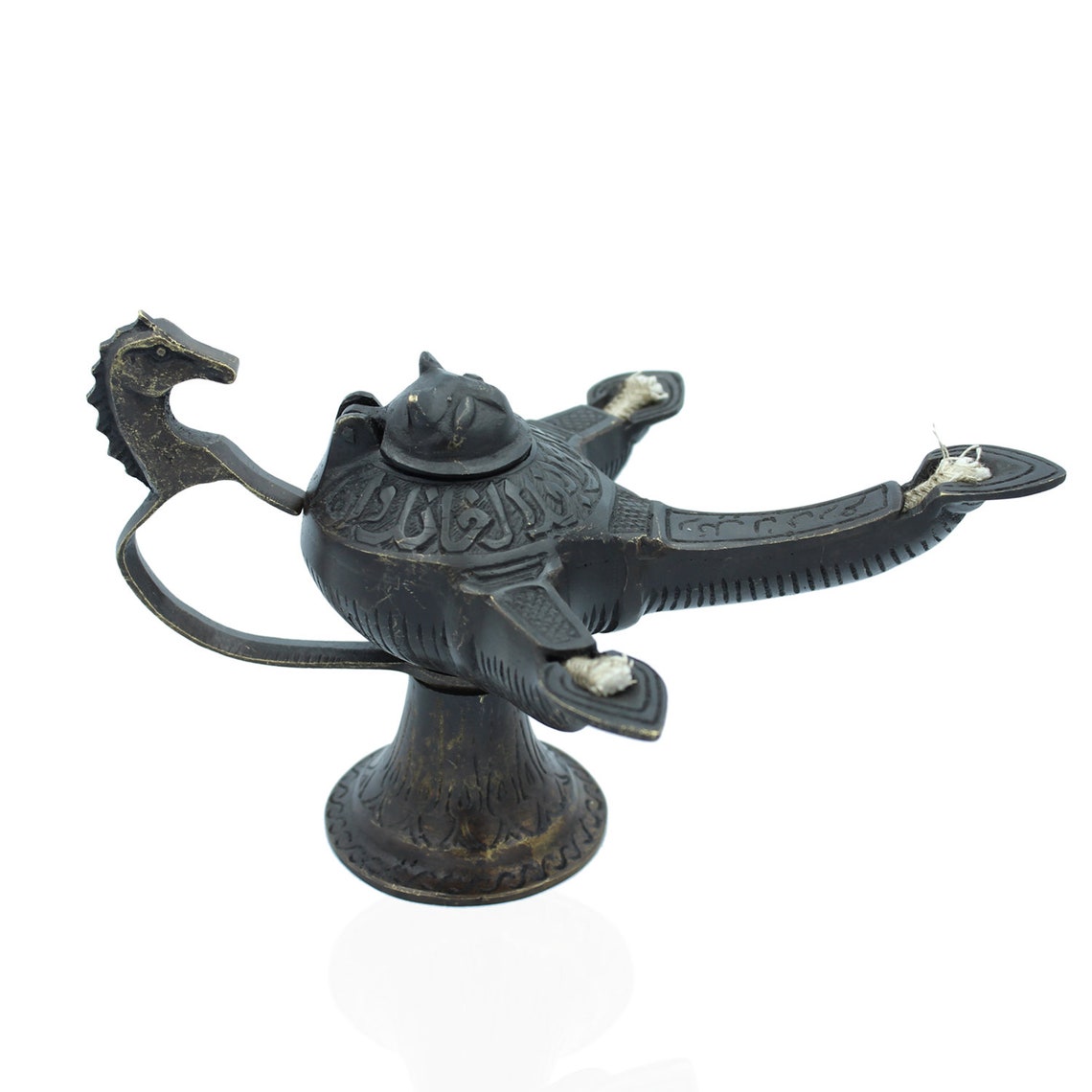 Genie Lamp Vintage Oil Lamp Aladdin Lamp Triple Oil Lamp Etsy