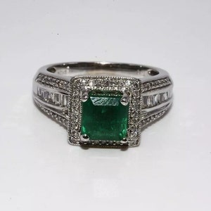 African Emerald Engagement Ring