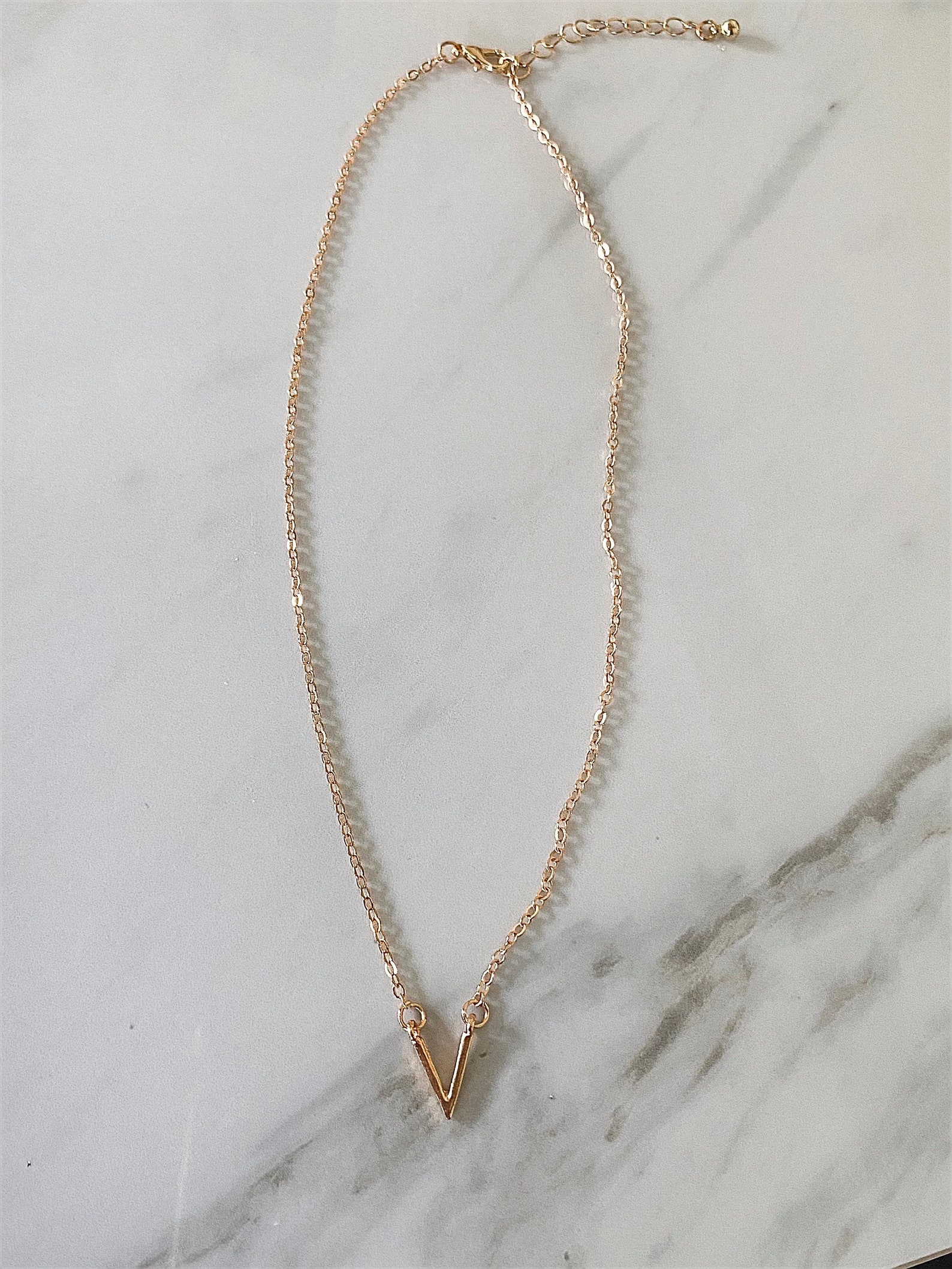VALENTINO inspired gold V necklace | Etsy