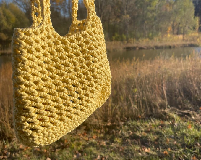 Featured listing image: SMALL Handmade Crochet Tote | Eco-friendly/washable | Any color available!