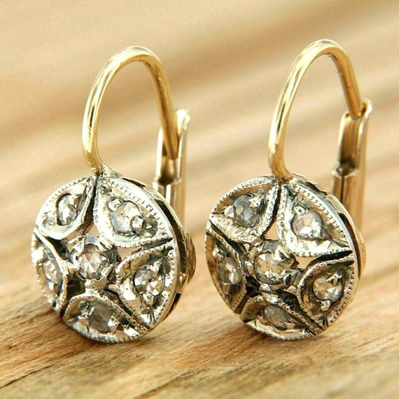 Women's Antique Earrings Lever Back Moissanite Earrings - Etsy