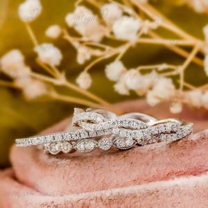 Eternity Bandring Set, stapelbares Bandringset, klassisches Bandset für Frauen, Eheringringset, Geschenk für sie, Verlobungsringset