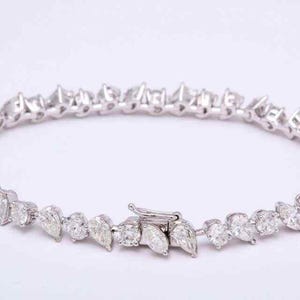 Women&#39;s Tennis Bracelet, Multi Cut CZ Stone Engagement Bracelet, Wedding Bracelet For Bride, Anniversary Gift, Christmas Gift, Gift For Mom