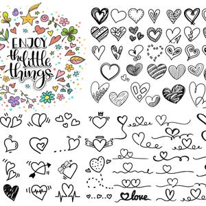 10 Sheets of Minimal Heart Tattoo designs, Fine Line Tattoo, Stencil Artwork, Doodle Art, PNG, SVG, JPG Small Tattoos, Line Art Clipart