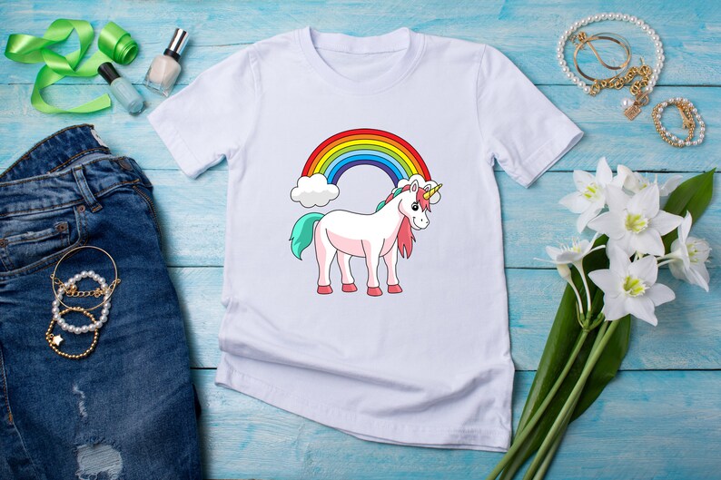 Unicorn and Rainbow PNG File for Sublimation Mugs and - Etsy