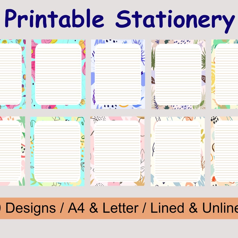 Printable Stationery - Etsy