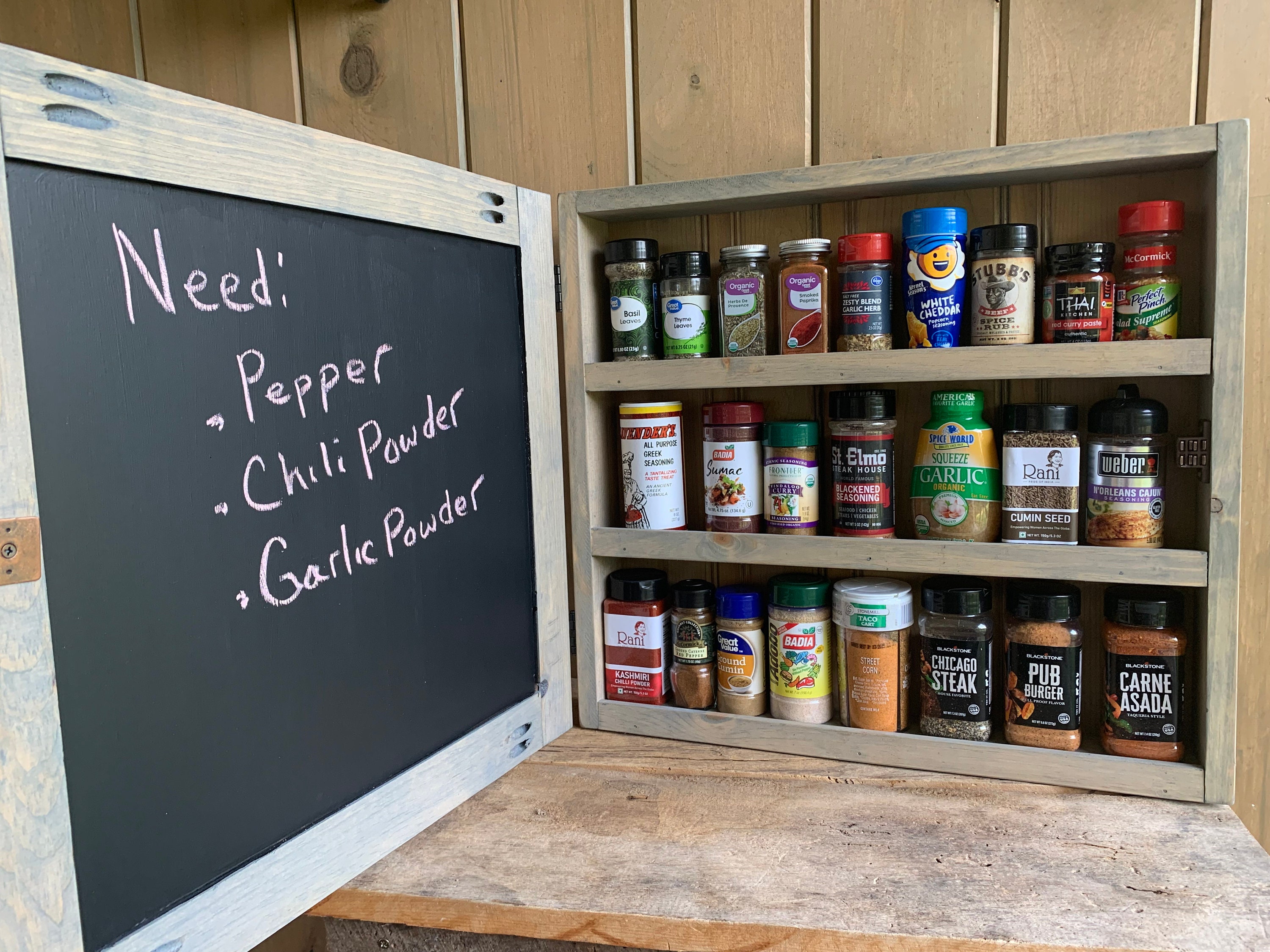 Spice Cabinet Chalkboard Cabinet Spice Rack Display Box Medicine Etsy