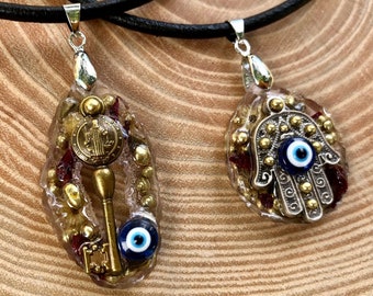 Protection Talisman Spiritual Protective Charm Negative Energy Shield Amulet Empath Necklace Evil Eye Pendant Psychic Defense Hex Removal