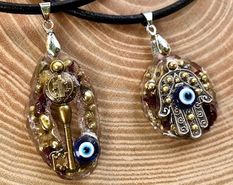 Protection Talisman Spiritual Protective Charm Negative Energy Shield Amulet Empath Necklace Evil Eye Pendant Psychic Defense Hex Removal