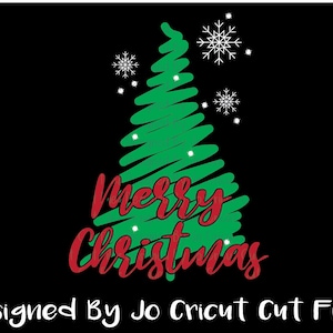 Merry Christmas Tree Scribble SVG, PNG / Cricut Kompatibel