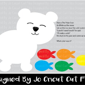 Marco The Polar Bear small group activity SVG, PNG / Cricut Cut File
