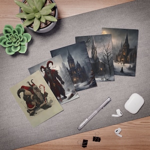 Krampus i cie - Gotyckie karty świąteczne - Karty okolicznościowe o wielu wzorach (5 sztuk)