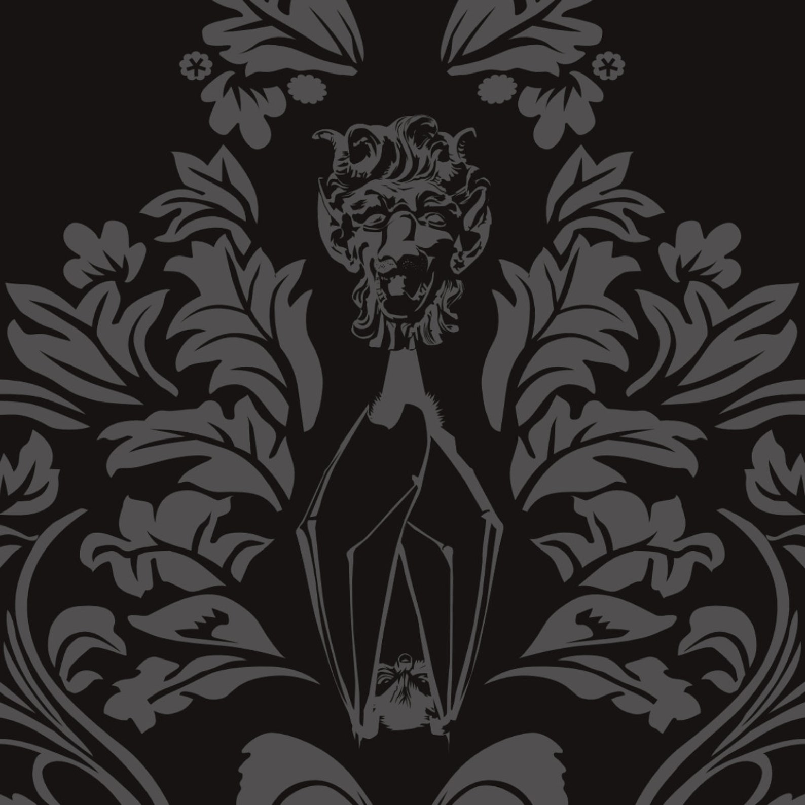 Vampire Bat Grotesque Damask Wallpaper - Etsy