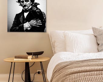 Poe — The Raven engraving wall canvas