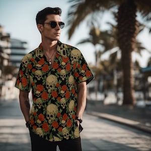 Skulls ans Roses - Gothic hawaiian shirt