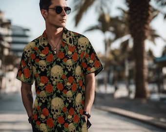 Skulls ans Roses - Gothic hawaiian shirt